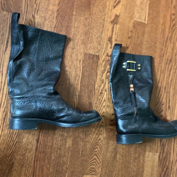 TORY BURCH soft leather black buckle boots - Picture 2 of 5